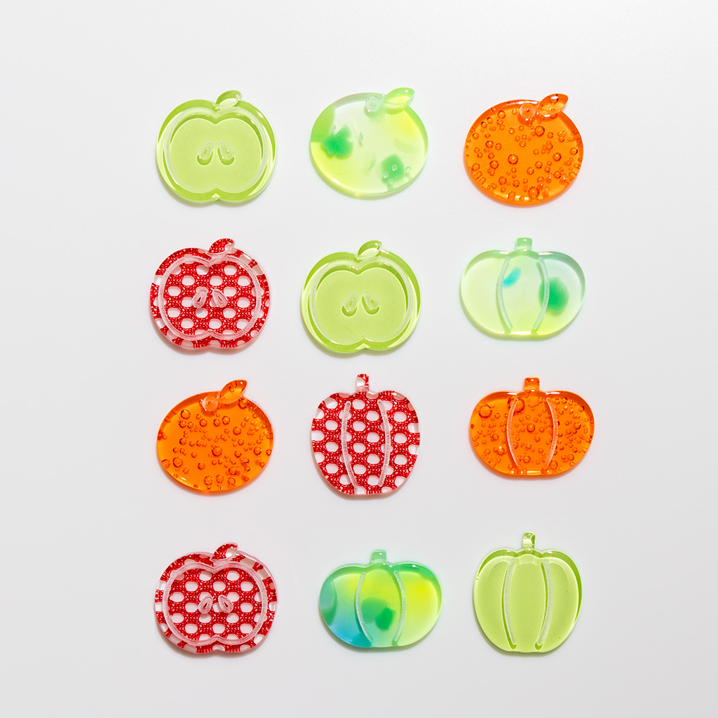 りんご🍎、みかん🍊、パプリカ🫑、カボチャ🎃 フレッシュなパーツ作り