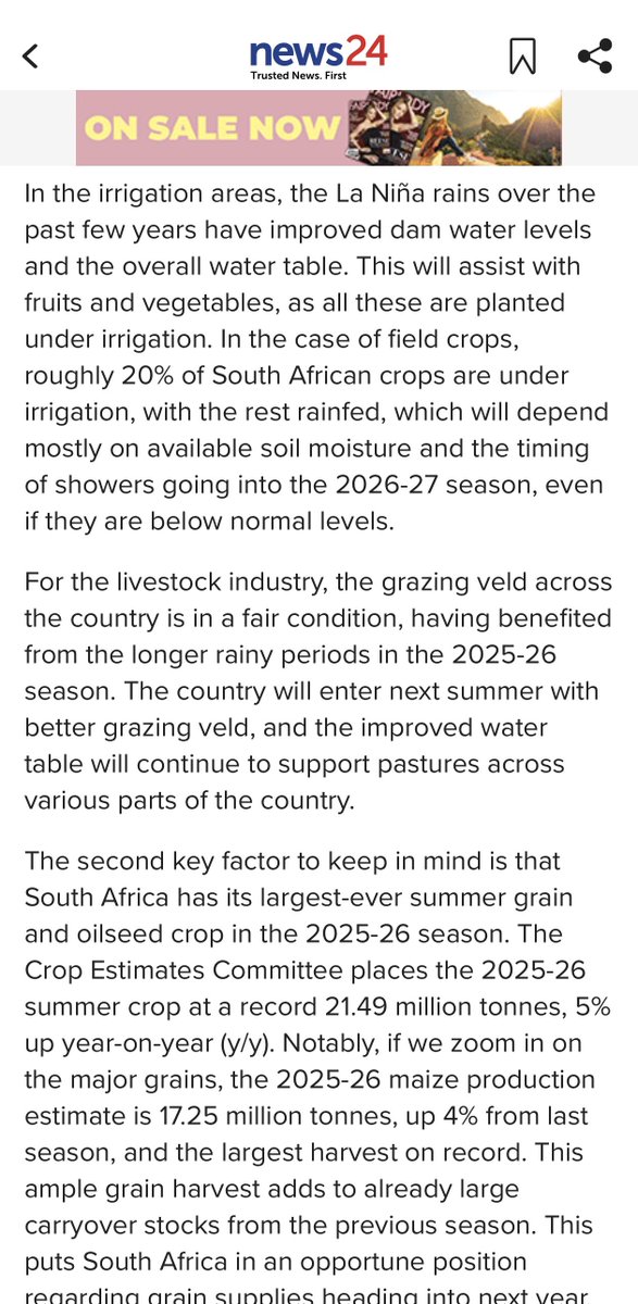 WandileSihlobo's tweet photo. Key factors that may shape the impact of El Niño on South Africa’s food price inflation in 2027 https://t.co/PXyMOd2Mpi