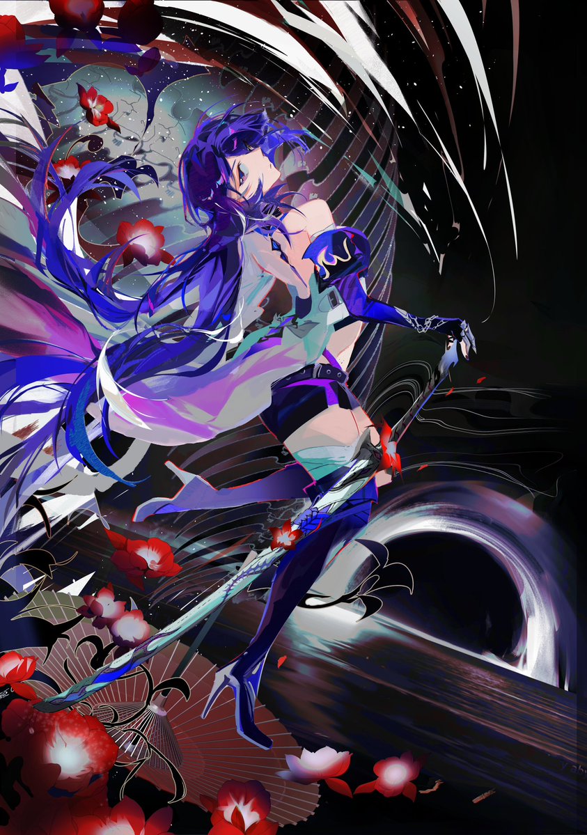 machi_mile00's tweet photo. I drew Acheron for HSR Oracle! https://t.co/KmU9QzZuqZ