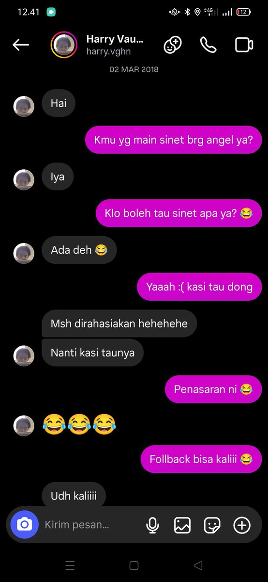 erischach's tweet photo. Iseng scroll DM ig lama, tenyata pernah DM an sama Harry Vaughan sama Basmalah Gralind. Dulu sempet mutualan juga sama Harry trs diunfoll sama dia wkwk😂🤣 https://t.co/UWhYPtLqv6
