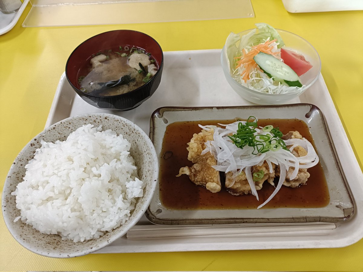 tetsuyakum's tweet photo. 岡山駅から歩いて、JR貨物岡山機関区内にある、「JR貨物食堂」へ。
皆様ご存知かと思いますが、こちらの食堂は一般の方も入ることができます。
おかずを自分で取るスタイルで写真のメニューで600円。
お得な値段でお腹いっぱいになれます。 https://t.co/LsOnPgeJ6h