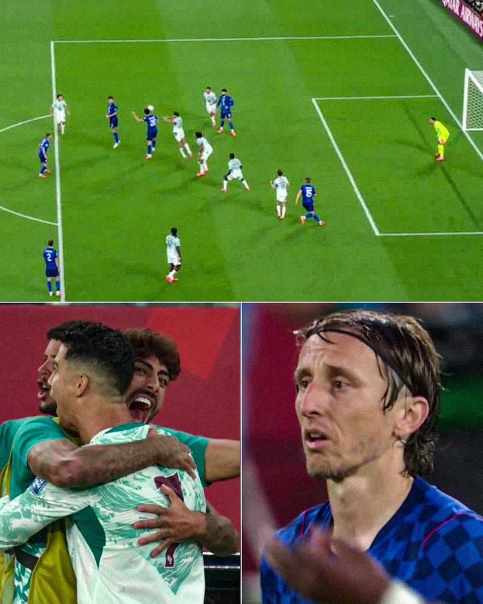 ESPNFC's tweet photo. Modric and all of Croatia couldn't believe it 💔

A goal in the 103' to equalize was ruled offside after VAR review. https://t.co/qWMRgfA2et