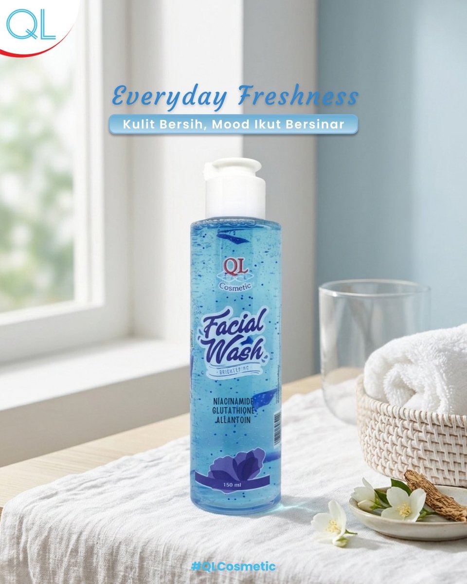 ql_cosmetic's tweet photo. Wajah fresh, hati pun lebih percaya diri. ✨

Bersihkan wajahmu setiap hari bersama QL Facial Wash Brightening dan rasakan kesegarannya!

#QLCosmetic #FacialWash #KulitCerah #KosmetikIndonesia #QLFacialWashBrightening https://t.co/jQXvIN6TF0
