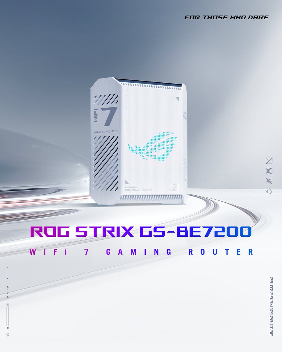 asusrogph's tweet photo. Game farther. Win stronger. ⚔️
Distance is nothing to the #ROGStrix GS-BE7200. Powered by an advanced 5GHz 5T5R antenna design, it boosts signal throughput by up to 15% over long distances. https://t.co/vCxzwCLGzb
School season promo 👉🏽 https://t.co/iZvcWvlfRN
#ROG #WiFi7 https://t.co/Xipxcbi46I