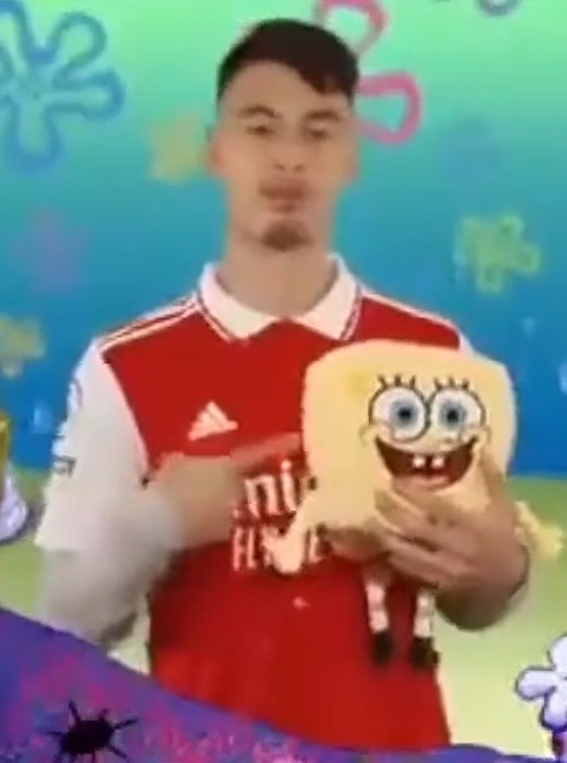 purnellsoph's tweet photo. @estrelaradicaI im gabriel martinelli happy birthday spongebob https://t.co/8OlvGypX7b
