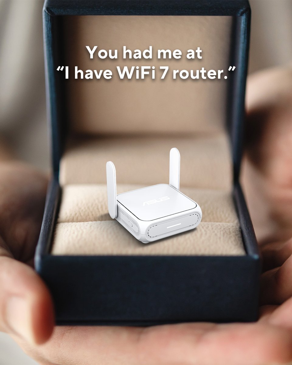 asusrogph's tweet photo. That’s already a yes.💍🩵🎮​

WiFi 7… say less😏👉 https://t.co/7w7zcG41BO ​

Get dope merch this school season 👉🏽  https://t.co/iZvcWvkI2f

#AllSetForWiFi7 #ASUSRouter #ROGRouter #TUFGaming #MiniRouter #TravelRouter https://t.co/YJtHNas0hN