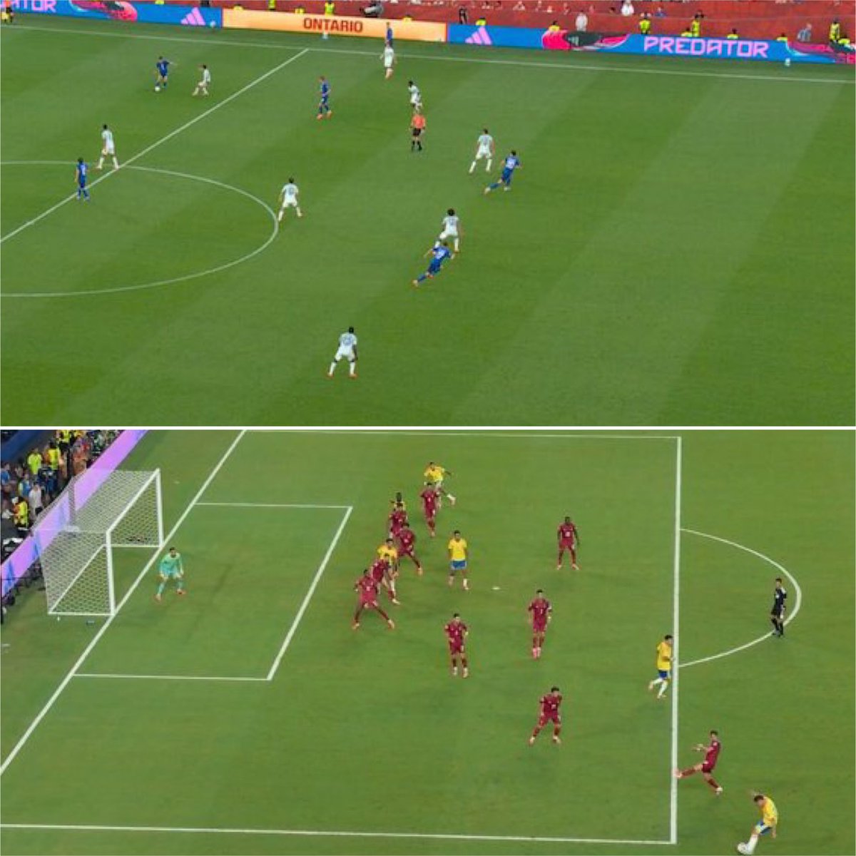 CrewsMat10's tweet photo. Colombia’s winner wrongfully disallowed.

Croatia winner wrongfully disallowed as well.

We are witnessing one of the biggest scandals in World Cup history. https://t.co/nf2mGd2ib0
