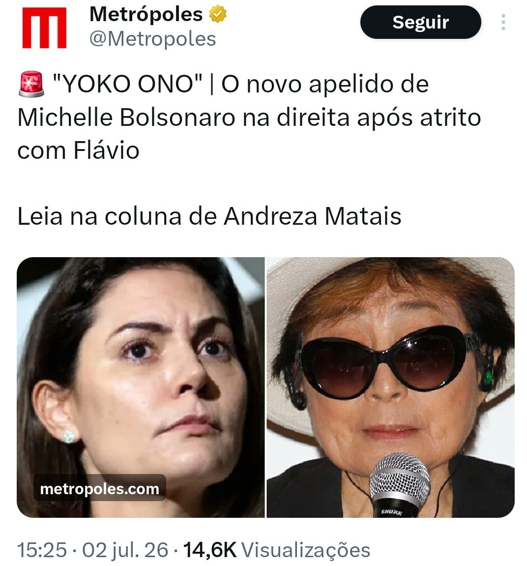 Rodrigo05590745's tweet photo. Depois do sucesso do “Chico Linguiça”, temos agora a “Yoko Ono”. https://t.co/1gXpC7v7wm