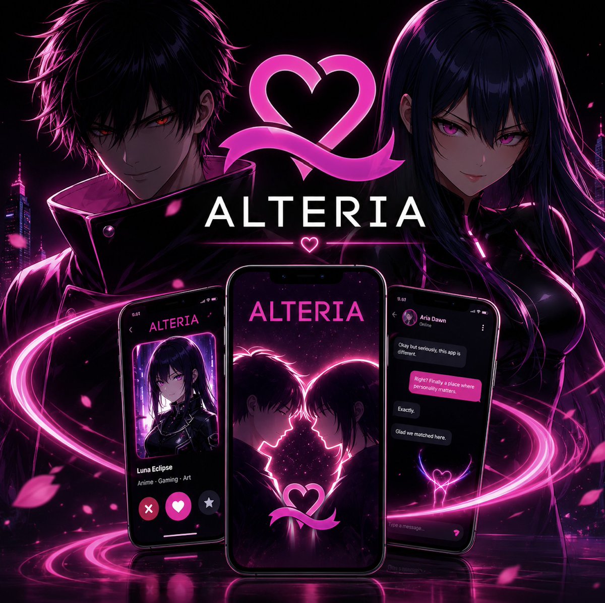 ichigofast's tweet photo. I started drawing because I wanted to create characters that people could feel something for.

As the years passed, I realized people weren't only looking for beautiful art.

They were looking for connection.

ALTERIA came from that feeling.

Not another dating app.

A place where personality comes before appearance, where creativity is part of your identity, and where people who love anime, art, games and technology can meet naturally. 💜

I spent years drawing worlds.

Now I'm building one.

https://t.co/pCl89aDfGJ