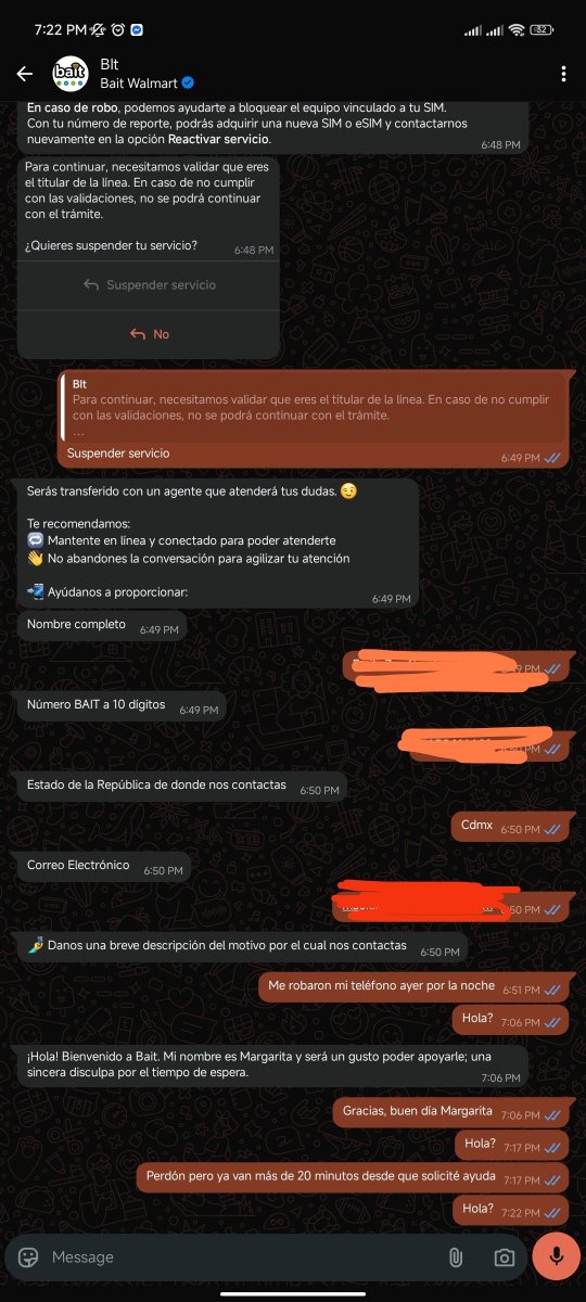 AdonayK's tweet photo. Que pésimo servicio tienen , su agentes de whatsapp 30 minutos y no puden repsonder la solicitud y no tienen atención telefónica 
@baitmxoficial https://t.co/LViWMNWwnp