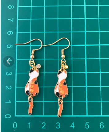 ピアス 「ゆらゆらしっぽ 猫のピアス（オレンジ)」 NO.4655で検索
