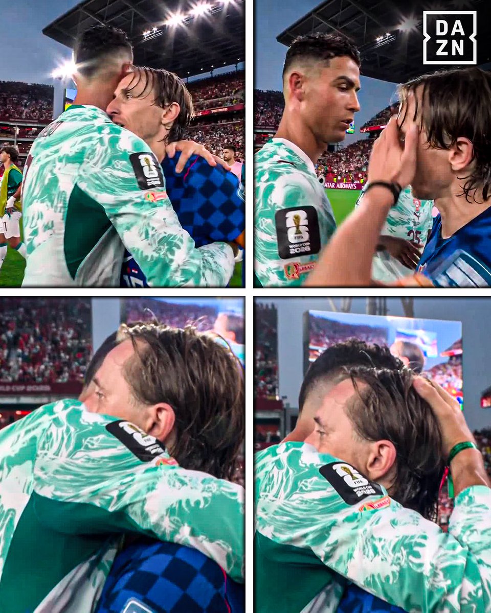 DAZNFutbol's tweet photo. CRISTIANO RONALDO CONSUELA A LUKA MODRIC ❤️‍🩹🇵🇹🇭🇷

#DAZNMundial #FIFAWorldCup https://t.co/fVDhHBdHQt