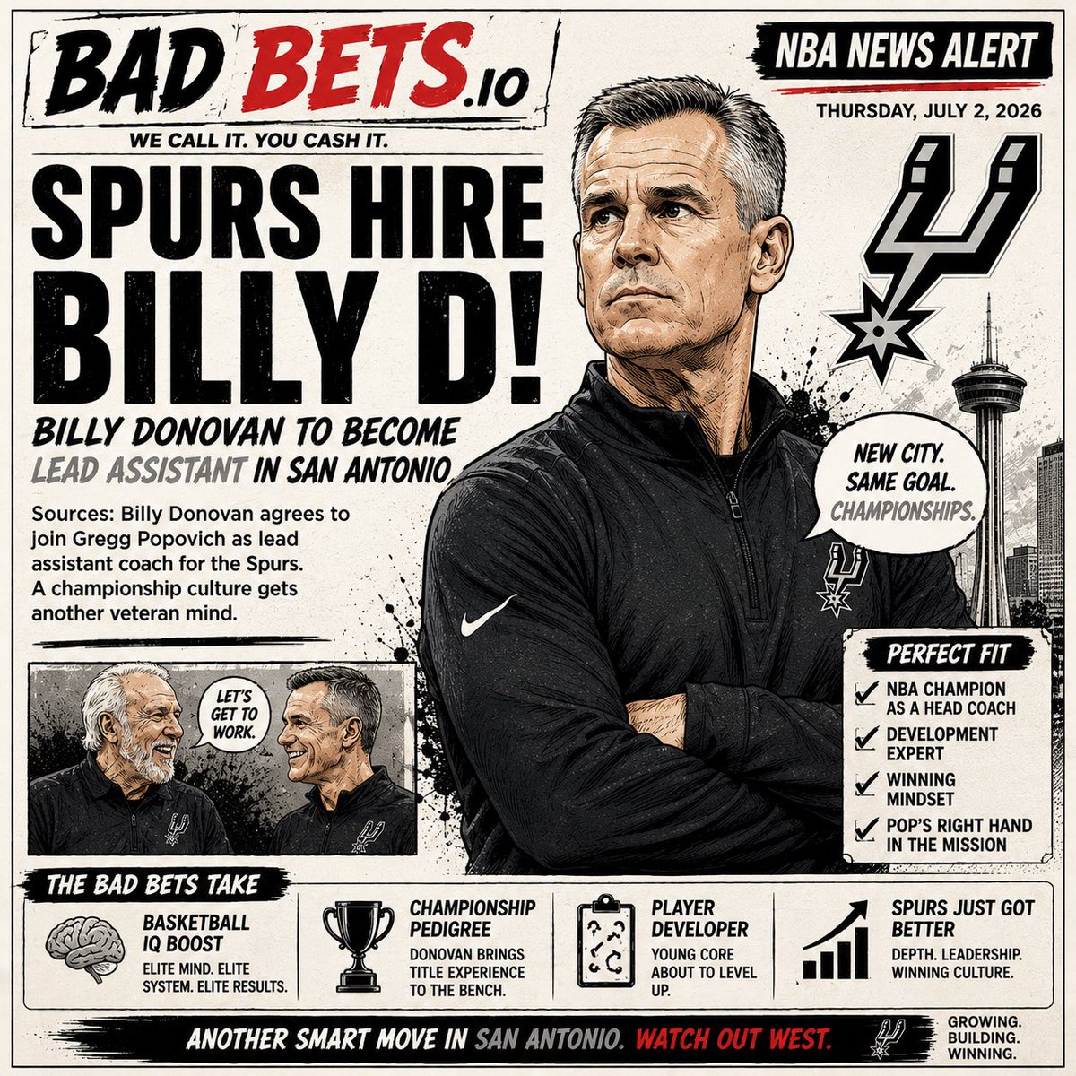 BadBetsIO's tweet photo. BILLY D The Gators legend is heading to the spurs 👀 

Full story on https://t.co/j6SLP91HYT | For current #NBA updates https://t.co/OPFOlylZ6L