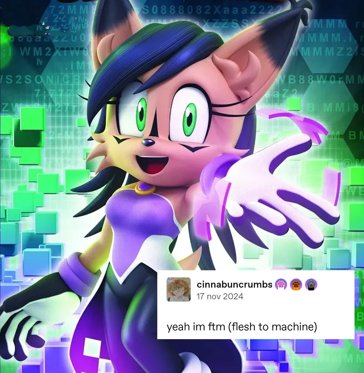kitsuneheart's tweet photo. #sonictextposts #sonicthehedgehog #nicolethehololynx #lien-da #mephiles #silverthehedgehog #teamchaotix #chaotix #vectorthechameleon #charmythebee #espiothechameleon https://t.co/9gpDSlFsUw