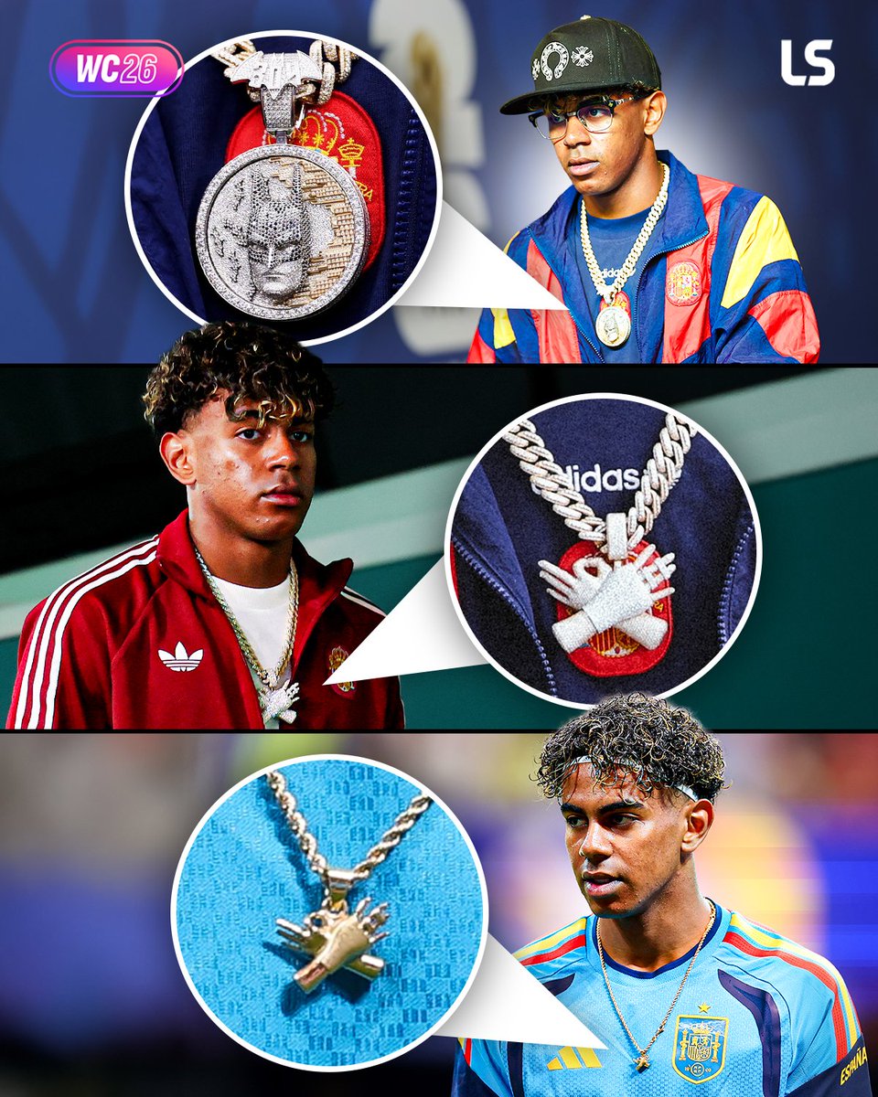 livescore's tweet photo. Lamine Yamal has been rocking some 𝙘𝙧𝙖𝙯𝙮 chains at the World Cup so far 🥶⛓️‍💥 https://t.co/zZoYgFloUJ
