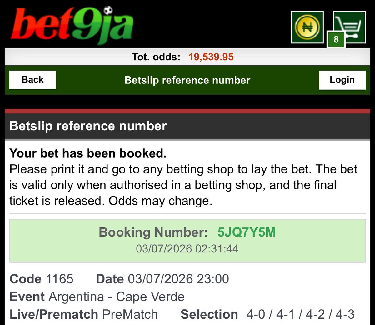 deenayaah's tweet photo. 5JQ7Y5M - 19k odds 
5JQ7YNQ - 920 odds edit!

5JQ7Z7M - 5400 odds 
5JQ7ZTK - 500 odds edit!

#bet9jacode https://t.co/w4QdyDCm0k
