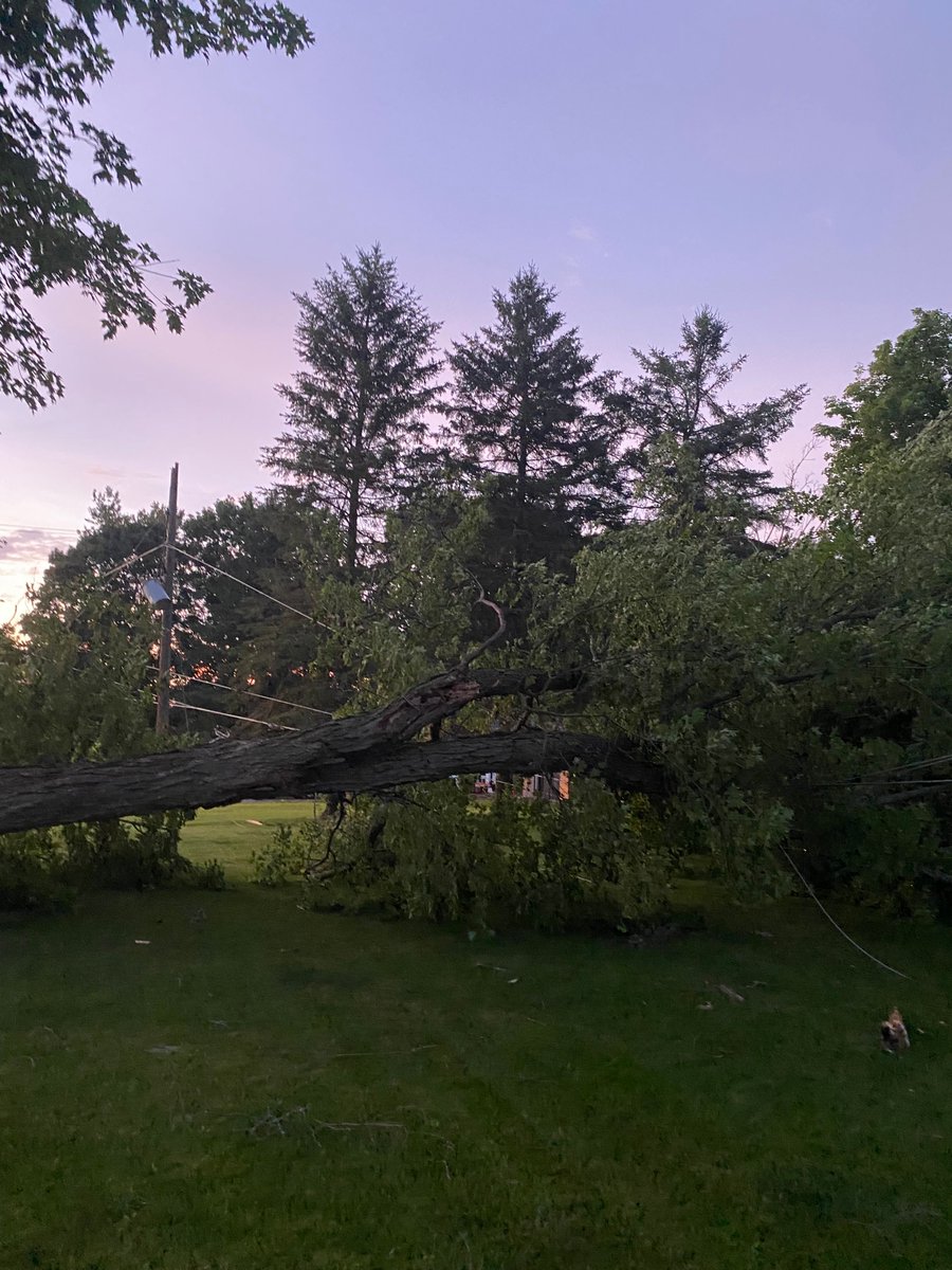 HydroOne's tweet photo. #OutageUpdate: Restoration efforts are ongoing, and our crews continue working as safely and quickly as possible to restore power following several rounds of severe thunderstorms. Additional support from contractors, utility partners and crews from across the province has been deployed to assist in the hardest-hit areas. Due to the extent of the damage, a significant number of customers in impacted areas are expected to remain without power overnight.
The risk of moderate to severe thunderstorms and extreme heat remains in place into tomorrow, and additional outages are possible. For the latest outage information, visit our outage map: https://t.co/bv13YDnHEG.
#SafetyReminders:
⚠️ Stay at least 10 metres away from any downed power line and report it by calling 911 and Hydro One at 1-800-434-1235.
⚠️ If you are using a generator, ensure it is outdoors and positioned away from windows, doors and ventilation openings to prevent carbon monoxide exposure.
💦 For information on cooling centres in your community call 211.