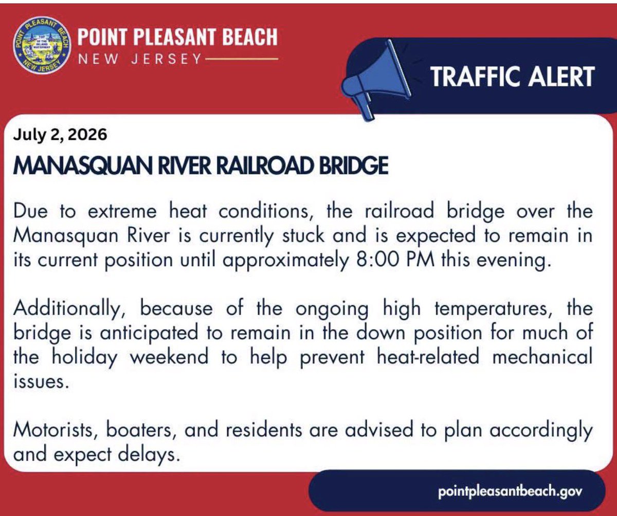 rcodfather's tweet photo. @GovSherrillNJ @NjTank99 @FoxNews @WhiteHouse @realDonaldTrump @DonaldJTrumpJr @OANN @Monmouth_NJ @America250 @NJTRANSIT @NJGOP 
How can a “Public Company” get away with stopping commerce along the NJ coastline on such an important weekend? No accountability needs to change NOW https://t.co/jcRuctMvJb
