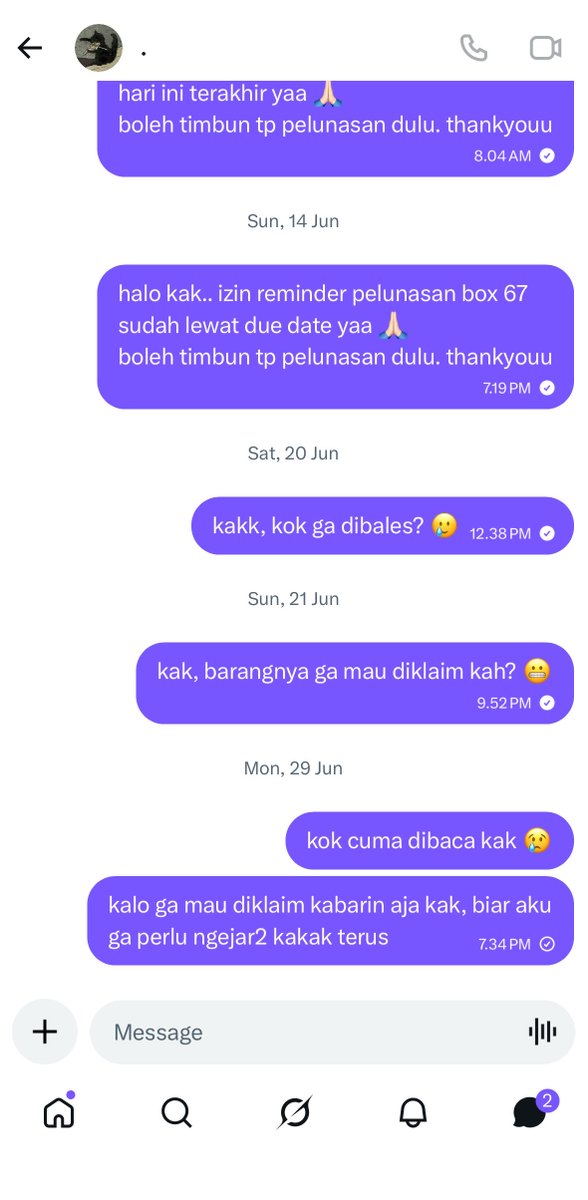 meleeer's tweet photo. oohhh ternyata anda orang yang sama 😅@0porrtunity_ @goner_sanity 

peringatan terakhir ya kak. aku kasi batas waktu sampe 7 Juli 2026, kalo kakak ga trf pelunasan n co (timbunan sejak januari), barang menjadi hak milik GO https://t.co/aYYhYMZbWi