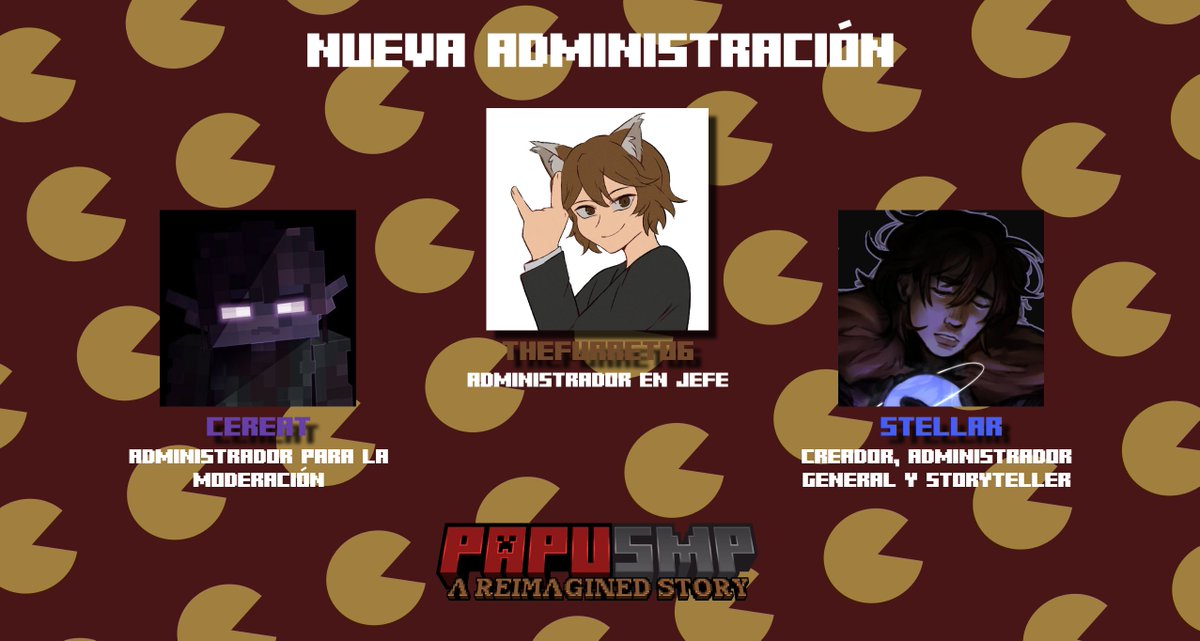 ThePapuSMP's tweet photo. Dos nuevas caras se unen y la jerarquía del PapuSMP cambia para siempre...

Bienvenidos @TheFurret06 como Administrador en Jefe y @CereaT_ como Administrador para la Moderación del PapuSMP.

PAPUSMP: A REIMAGINED STORY | EN PRODUCCIÓN https://t.co/NNBIXj5rTv
