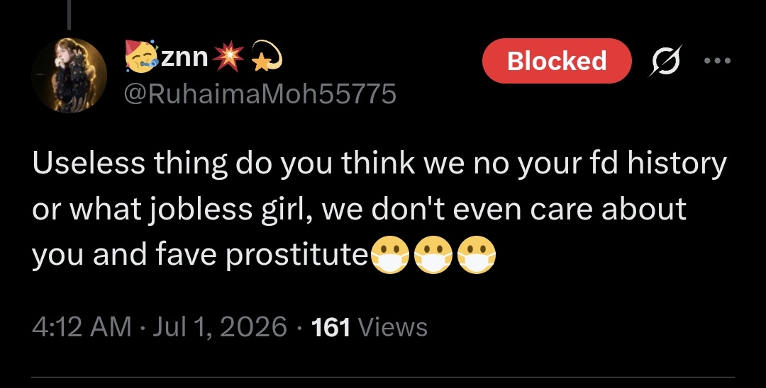 5sosxnunew's tweet photo. If you barely support NN and you call women "prostit*te" out of nowhere, at least don't use him as your pfp. NN doesn't support this shit.
This idiot even started to rt a lot of NN content after saying this bc she was trying to get him attacked. https://t.co/FzMRdJHSXZ