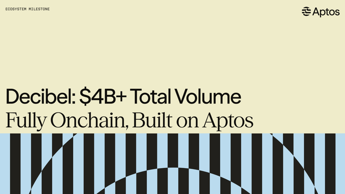 Aptos's tweet photo. $4B+ in total volume traded on @DecibelTrade.

Crypto, commodity perps, index ETF perps, and equity perps. Fully onchain, 24/7 access, built on Aptos — where every trade burns APT.

Just getting started. https://t.co/aCl4hrd6iW