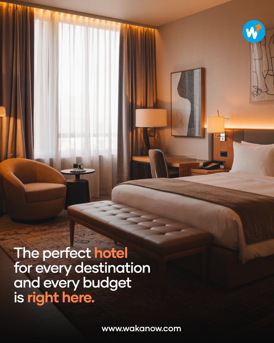 Wakanowdotcom's tweet photo. Every great trip deserves a great place to come back to at the end of the day. 

Find your perfect hotel for any destination on https://t.co/fO5ybZ71JA. 

#TravelWithWakanow #Hotels #TravelSmart https://t.co/9lwUIe3NFK