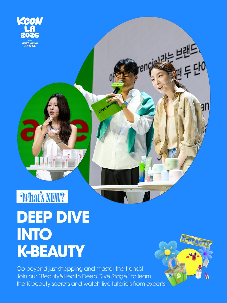KCON_official's tweet photo. [#KCONLA2026] What's NEW in K-BEAUTY

Ready for the Ultimate K-Beauty Festival?

✔ Meet No.1 K-Beauty destination
✔ Scan your skin & discover your perfect match
✔ Join expert-led Beauty & Health sessions

Experience K-Beauty like never before—only at KCON LA 2026.

𝐆𝐄𝐓 𝐘𝐎𝐔𝐑 𝐓𝐈𝐂𝐊𝐄𝐓 𝐍𝐎𝐖!
🎟️ https://t.co/y30IcFcIdV 

🔗Ticket Info 
https://t.co/mkQUpXhlv7

-
KCON LA 2026
AUG 14-16
https://t.co/qiQnsCSL5X Arena, LA Convention Center

Let’s #KCON