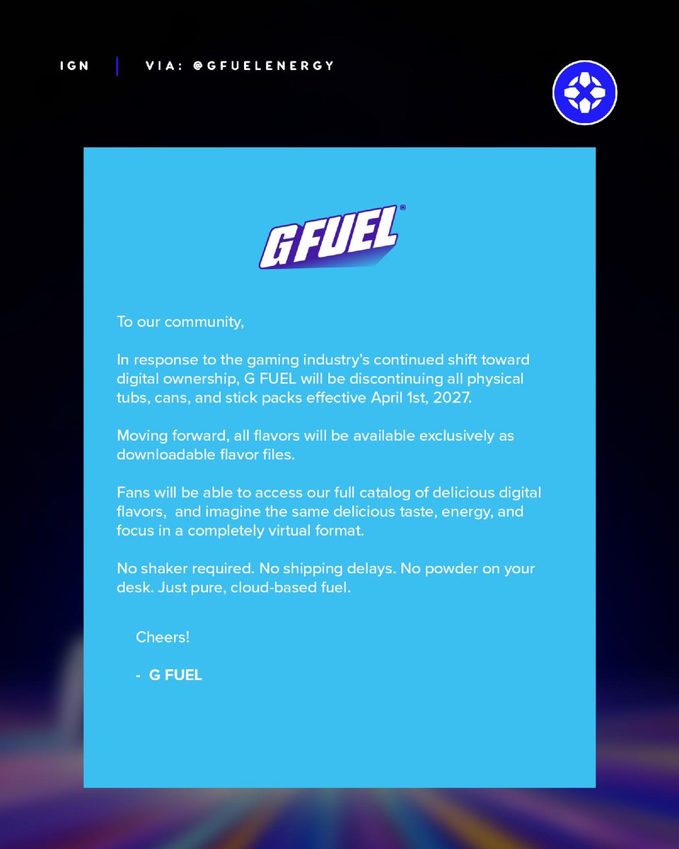 IGN's tweet photo. With the news that Sony will be ending physical disc production for PlayStation in 2028, companies like KFC, Domino's, and more have taken to social media to make fun of the decision.

For more: https://t.co/eUOeHlYHw5 https://t.co/L7eB77yfz3
