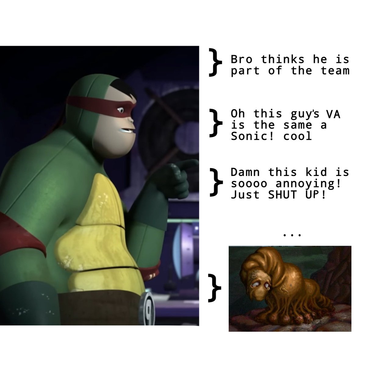 hamato_the's tweet photo. Pulverizer/Thimoty accurate lore: https://t.co/wYkFCo7HE5