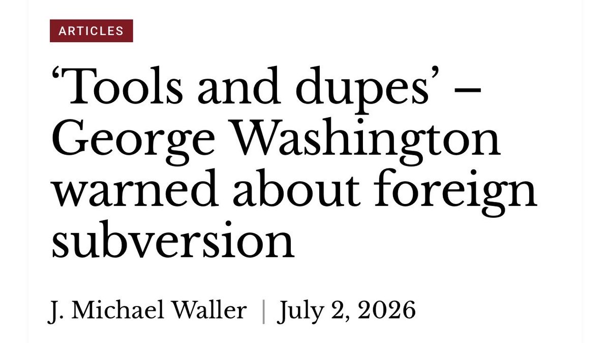 JMichaelWaller's tweet photo. George Washington knew that foreign subversion would be more dangerous to the survival of our country than foreign attack. 

My take on the under appreciated messages in his Farewell Address follows. 🧵 https://t.co/uIoBF5ML8C