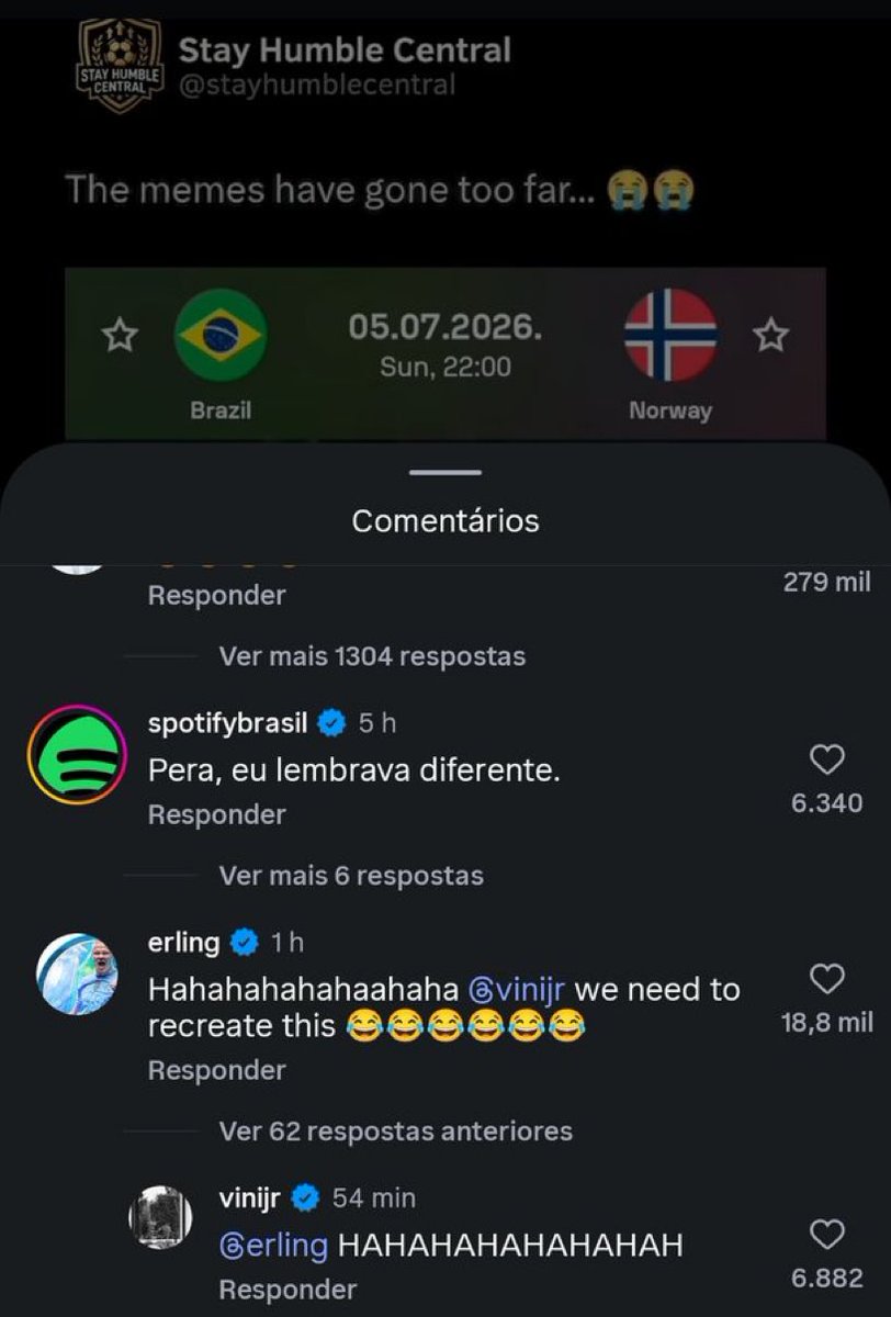 realmilgrauu's tweet photo. Atenção 

O meme chegou no Haaland e o Vinicius Jr

Esse domingo tem resenha kkkkkkkkkkkkkkkkkkkkkkkkkkkkk https://t.co/YXknIojU4J