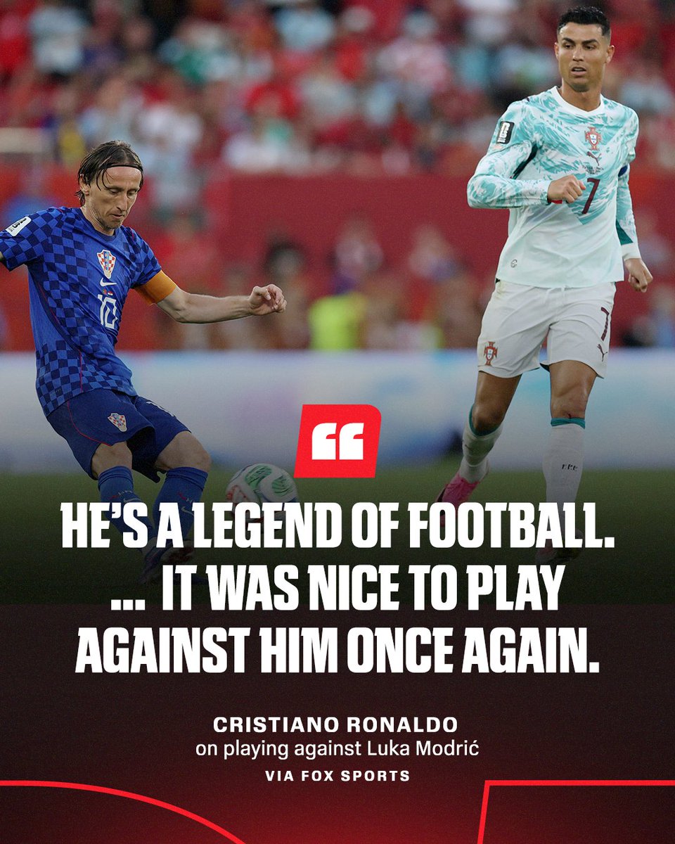 ESPNFC's tweet photo. Cristiano Ronaldo has nothing but respect for Luka Modrić ❤️ https://t.co/xZ7mRAmb6R