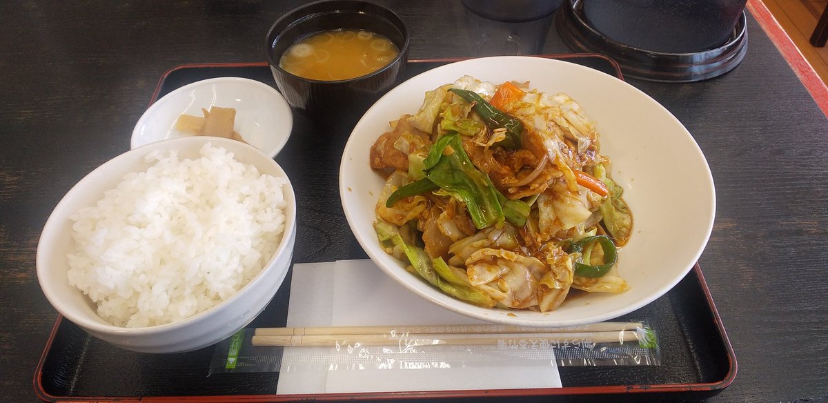 marukete's tweet photo. らーめん北彩　ホイコーロ定食　¥1030 https://t.co/pwZVJdZAPT