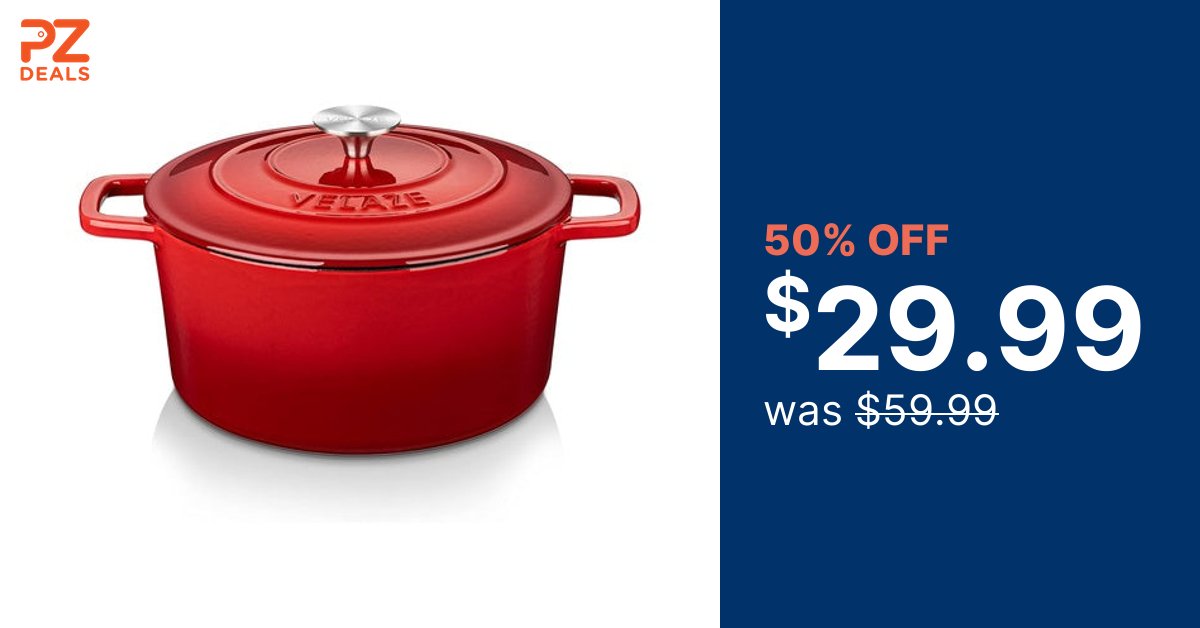 PzDeals's tweet photo. 6-Qt Enameled Cast Iron Dutch Oven for ONLY $29.99! 

Click here to get this deal: 
👉 https://t.co/LdI5ec9nsb https://t.co/zGAoBYujTp