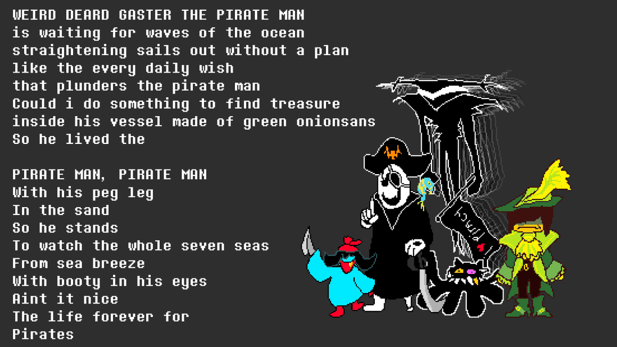 vanitasunverse's tweet photo. please accept my humble offering for the pirate gaster treasure pile #deltarune #deltarunespoilers https://t.co/f1GftmqOyH