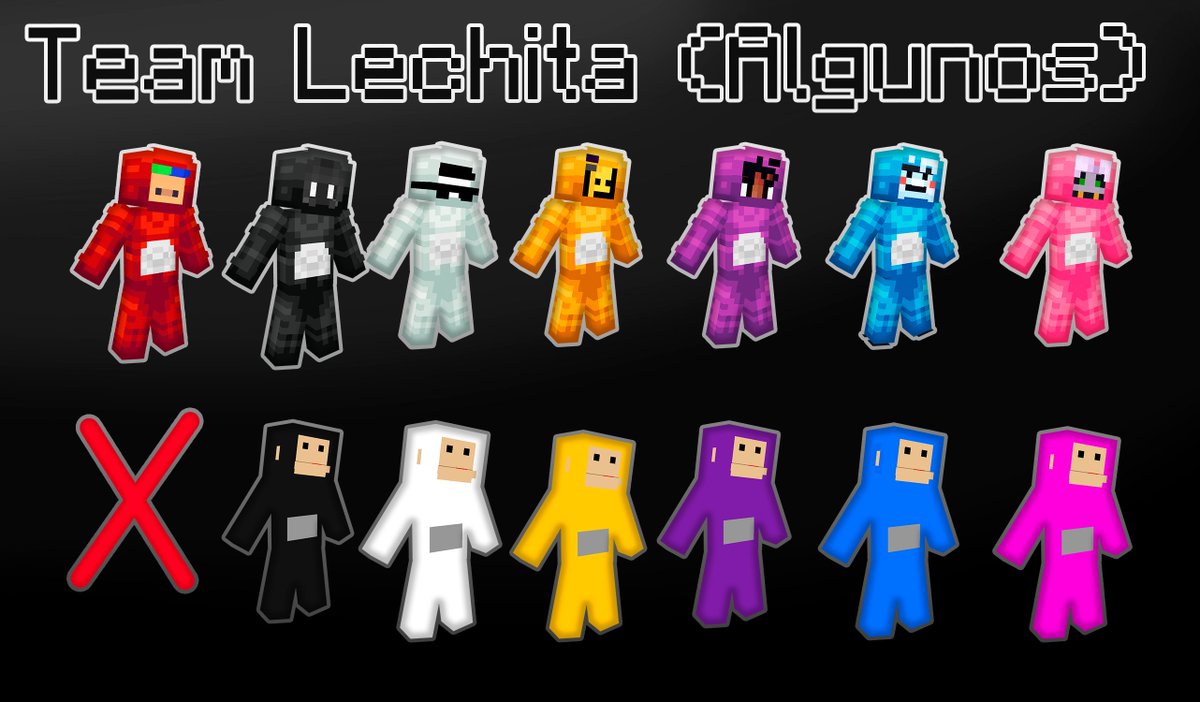 IskaXian's tweet photo. Skins de ALGUNOS del Team Lechita
si alguien del team lechita quiere una skin así MD
#extr3mo #minecraftextremo #blockbench https://t.co/ehRmtkKpOx