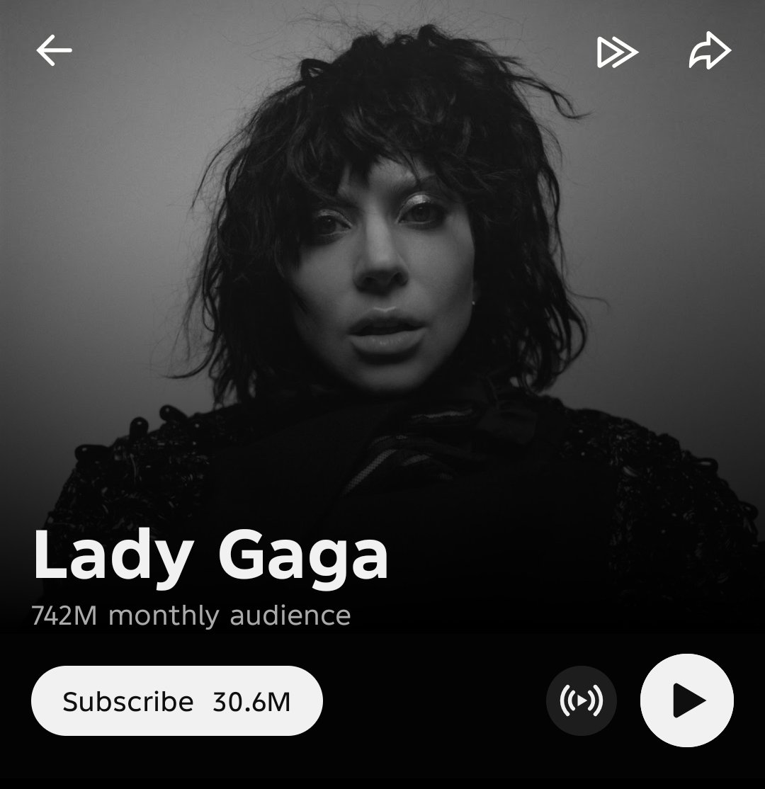 theightday's tweet photo. Shakira (808M) has surpassed Lady Gaga (742M) in monthly listeners on YouTube Music and has now become the most listened to Musician in the world with 907 MILLION monthly listeners.

•Most Listened to Musical Acts (Spotify + YT Music):

#1. Shakira: 907M (+1)
#2. Gaga: 844M (-1) https://t.co/484iSIszl9