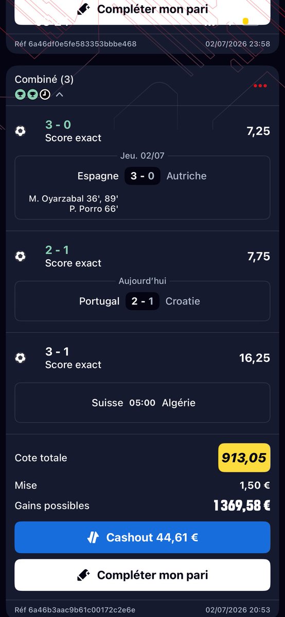 vvs_user59's tweet photo. @Diegouze111465 Je fait nuit blanche j’tassure je surveille le Cashout https://t.co/b7cTU5IOE8