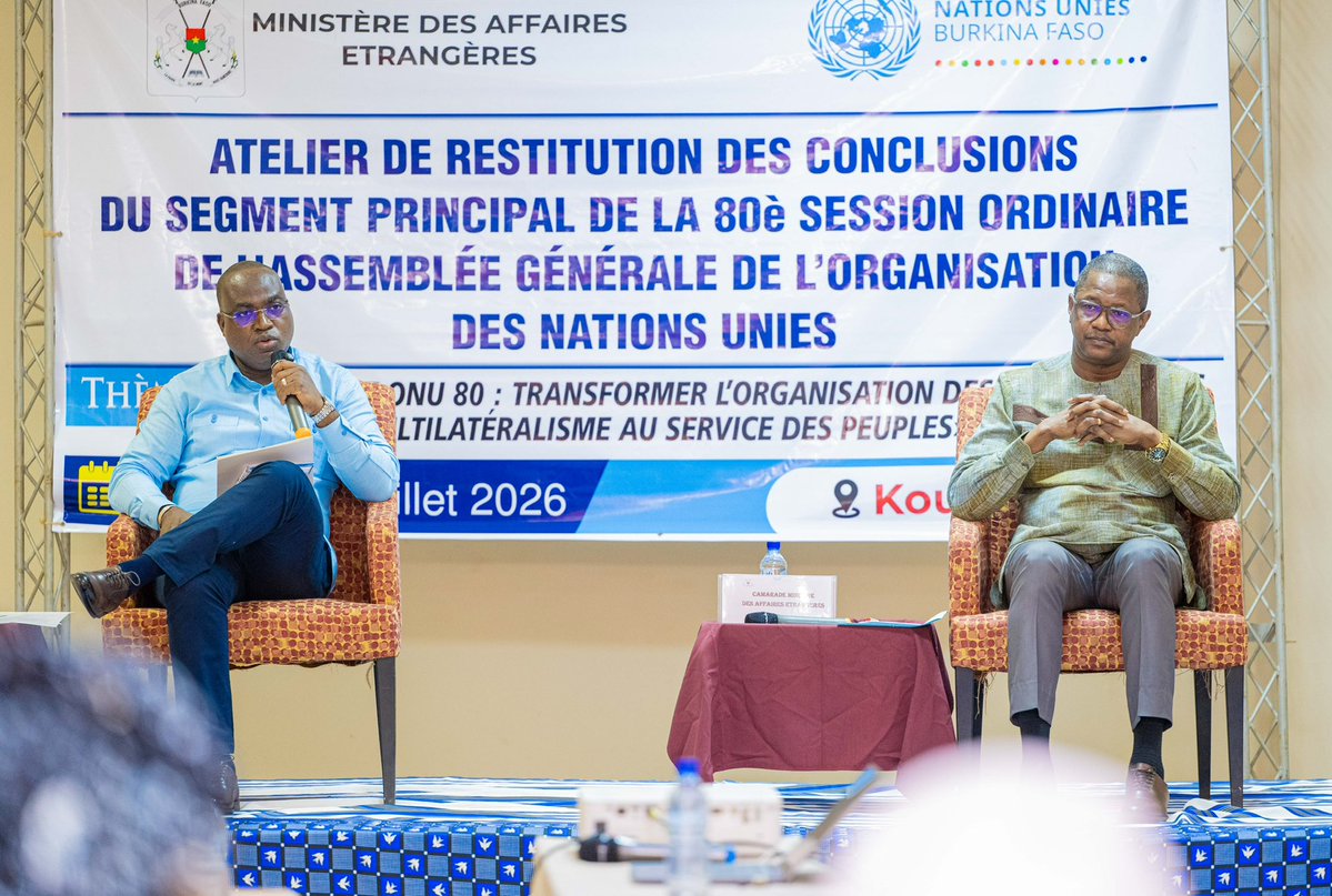 MauriceAz's tweet photo. À Koudougou, 🇧🇫 et @onubf ont réaffirmé leur engagement pour un multilatéralisme plus inclusif et efficace. En tant que pays pilote de l’initiative #ONU80, le Burkina Faso 🇧🇫 contribue à façonner l’ONU de demain.
#ONU80 #RéformeONU #Multilatéralisme #ONUBurkina #BurkinaFaso https://t.co/puBnFkhtAj