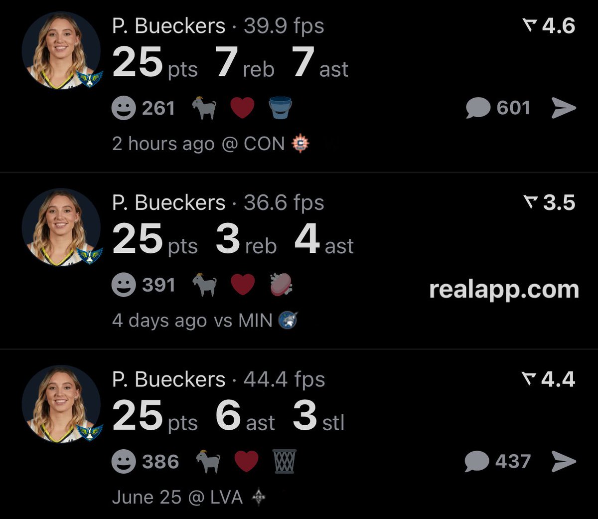 realapp's tweet photo. Paige loves scoring 25 points 😭 https://t.co/YMcIXYq5xK