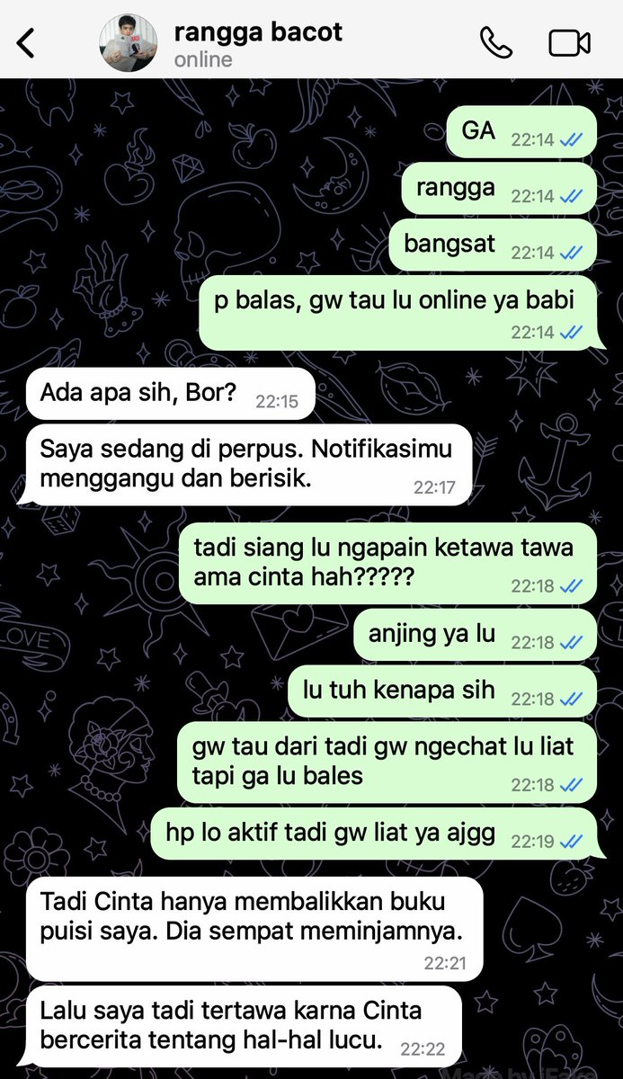 edelsai's tweet photo. #rangbor socmed au: Rangga bercanda sama Cinta, tapi Borne cemburu??

(ignore time stamps!)
tags rangbor borang rangga borne https://t.co/EUsXcmzzN8