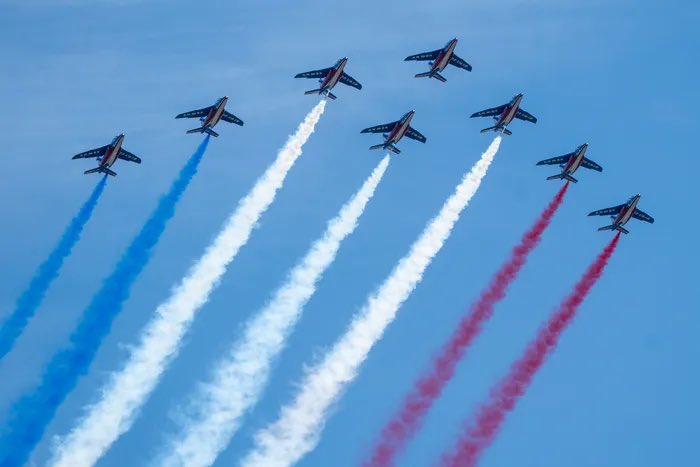 Polymarket's tweet photo. JUST IN: Washington, D.C. will have more than 7 straight hours of military flyovers on July 4 for America’s 250th birthday. https://t.co/qv0Xdiex0c