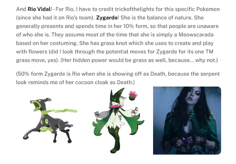 witchtwig's tweet photo. GREAT question. I actually did a ramble over on tumbles about what Pokemon I think would suit each coven member as Pokemon gijinka. 🥳 https://t.co/LUKQlr5CcR