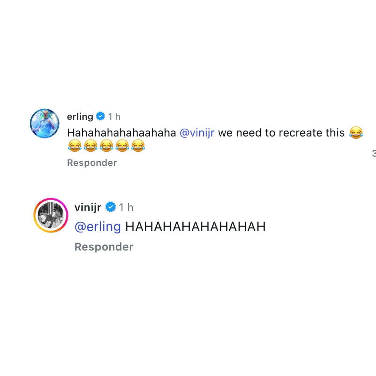 choquei's tweet photo. 🚨VEJA: Haaland, Vini JR e Terry Crews dando risada do meme As Branquelas.

Haaland sobre o meme: “precisamos recriar isso 😂” https://t.co/L0CzwRDB4u