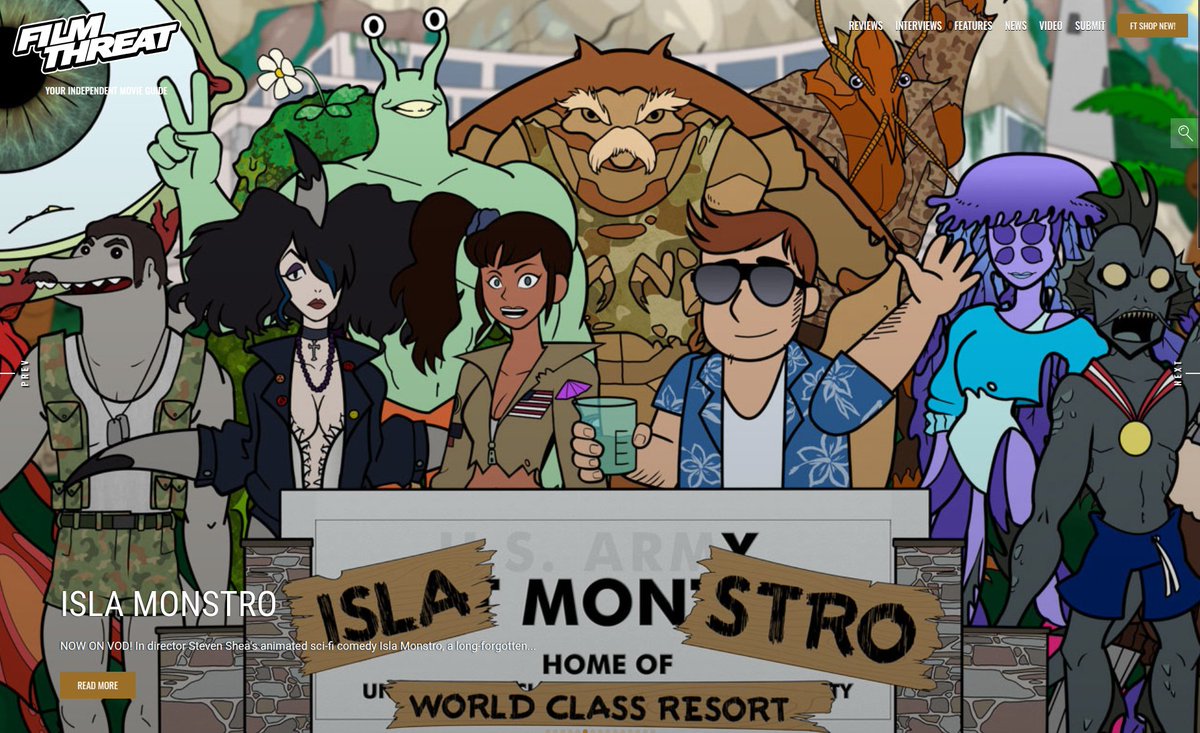 FilmThreat's tweet photo. “Fort Montana was a 1980s DARPA program designed to turn volunteers into genetically enhanced super soldiers to help win the second Cold War.” Alan Ng takes a stroll along Isla Monstro.
https://t.co/PXkBbCay8w #SupportIndieFilm #IslaMonstro #Animation #SciFi #Comedy https://t.co/4CM8jsoZ2v