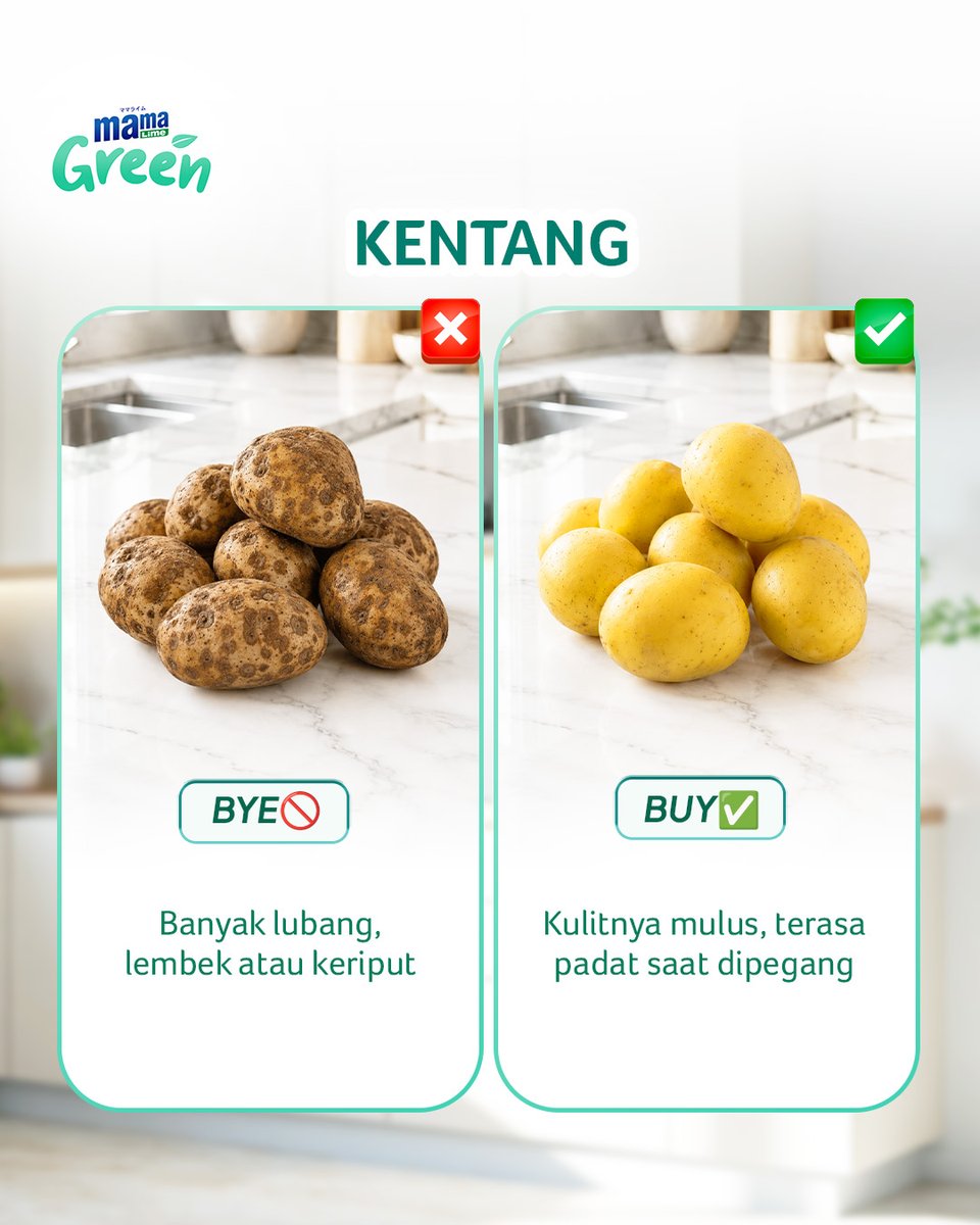 MAMA_Indonesia's tweet photo. Nggak cuma pasangan yang harus dipilih-pilih, sayur juga, Ma. 😆

BUY atau BYE?👀
Yuk, kenali ciri-ciri sayur yang masih fresh biar nggak salah pilih pas belanja! 🥬🥕🥔 https://t.co/YwFVYFaz3k