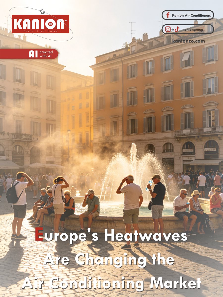 kaniongroup's tweet photo. Europe's heatwaves and strict laws are forcing a shift from costly split systems to portable ACs. 🇪🇺
🔗 Europe's Heatwaves Are Changing the Air Conditioning Market
#KanionCo #AirConditioning #Heatwave #Europe #PortableAC https://t.co/xYEjgtHYSq