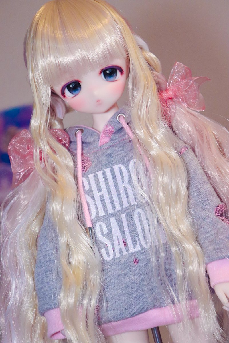 Omstar0139's tweet photo. ギャルっぽくてかわいい～🥰
似合うと思ってたんだよぉ🥺

 #うぱっこ #みさんとウィッグ https://t.co/UFQvHTKPDC