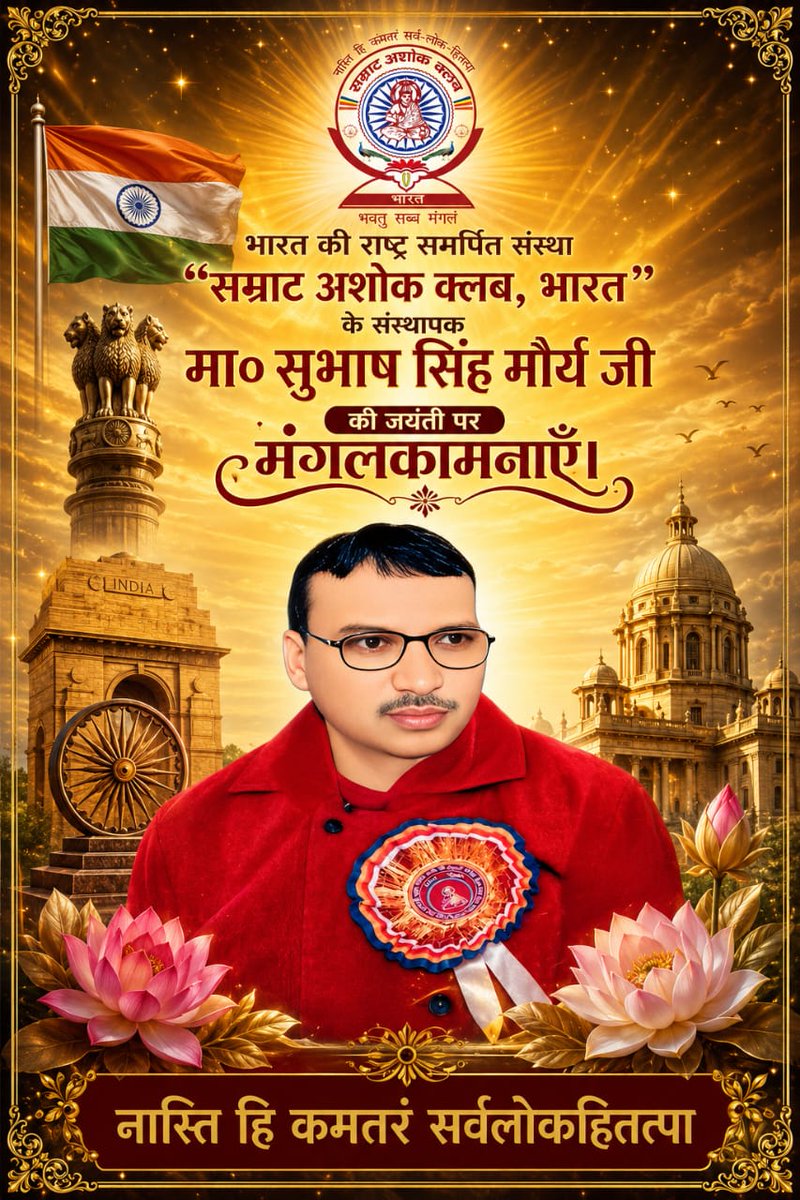 563_ajay's tweet photo. राष्ट्र समर्पित संस्था #सम्राट_अशोक_क्लब के संस्थापक आदरणीय स्मृतिशेष मा. #सुभाष_सिंह_मौर्य जी की जयंती 03-07-1958 पर #युग_पुरुष को राष्ट्रीय नमन वंदन💐🙏
@NitishKumar @UpendraKushRLM
@SwamiPMaurya @samrat4bjp @kpmaurya1 @BabuSinghKush5 @NayabSainiBJP @NeerajMauryaMP @ANI @aajtak https://t.co/N87Wip2gFV
